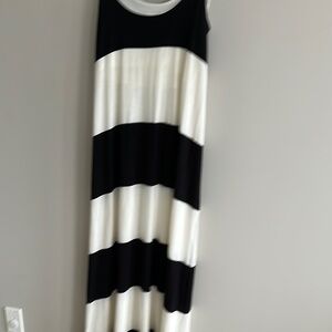 Black and White Striped Maxi Dress
